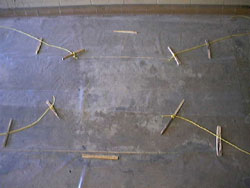 For a shaft, prepare ropes to lower false bottom